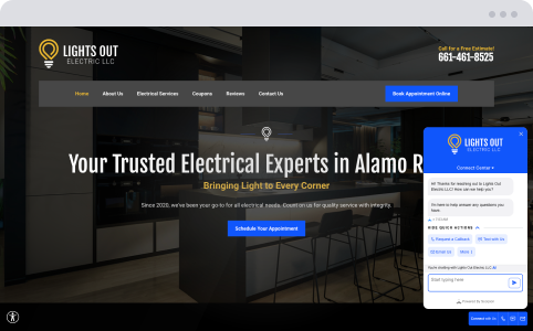 An Electric Company Website Snippet